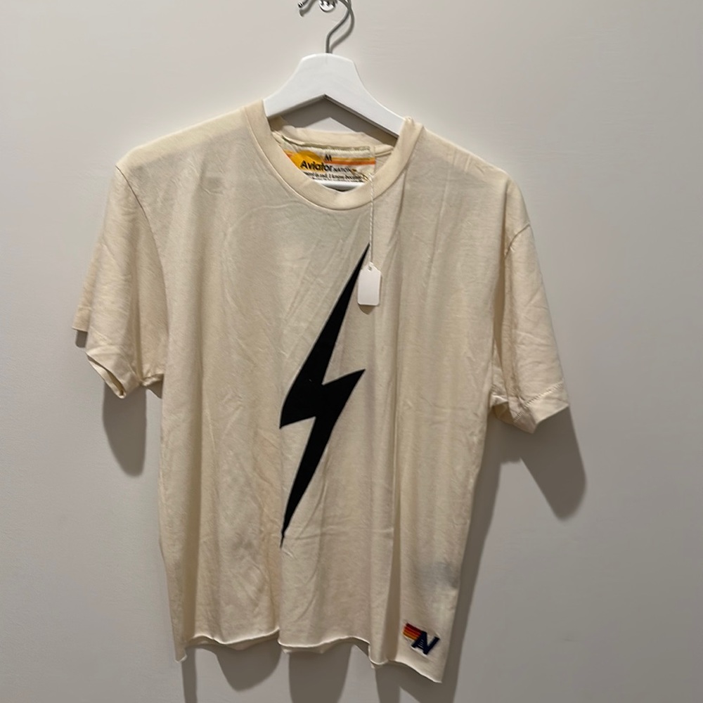 NWT Aviator Nation Bolt Boyfriend Tee - Vintage White M